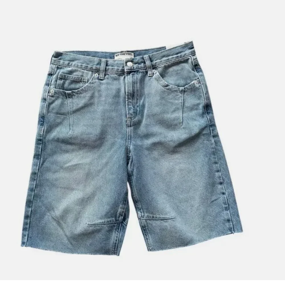 NWT Free People We The Free Ghost Town Blue Denim Long Shorts